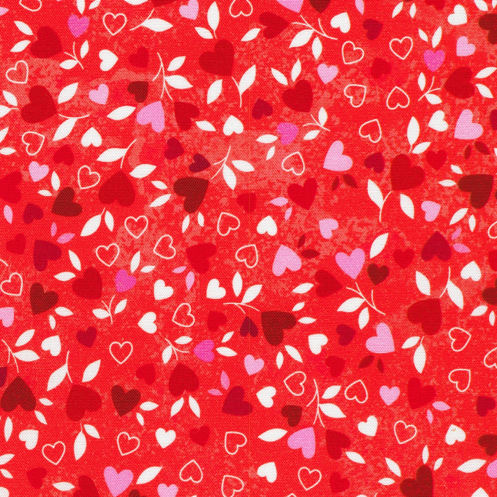Tossed Hearts Heart Sprigs - Poppy
