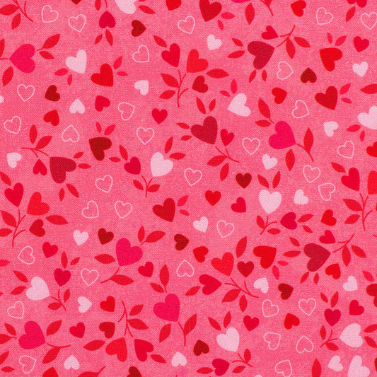 Tossed Hearts Heart Sprigs - Carnation