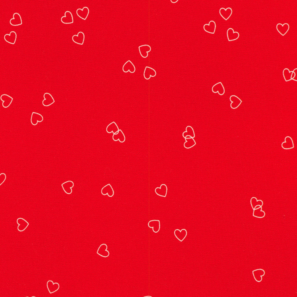 Tossed Heart Outlines - Raspberry