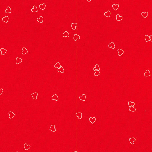 Tossed Heart Outlines - Raspberry
