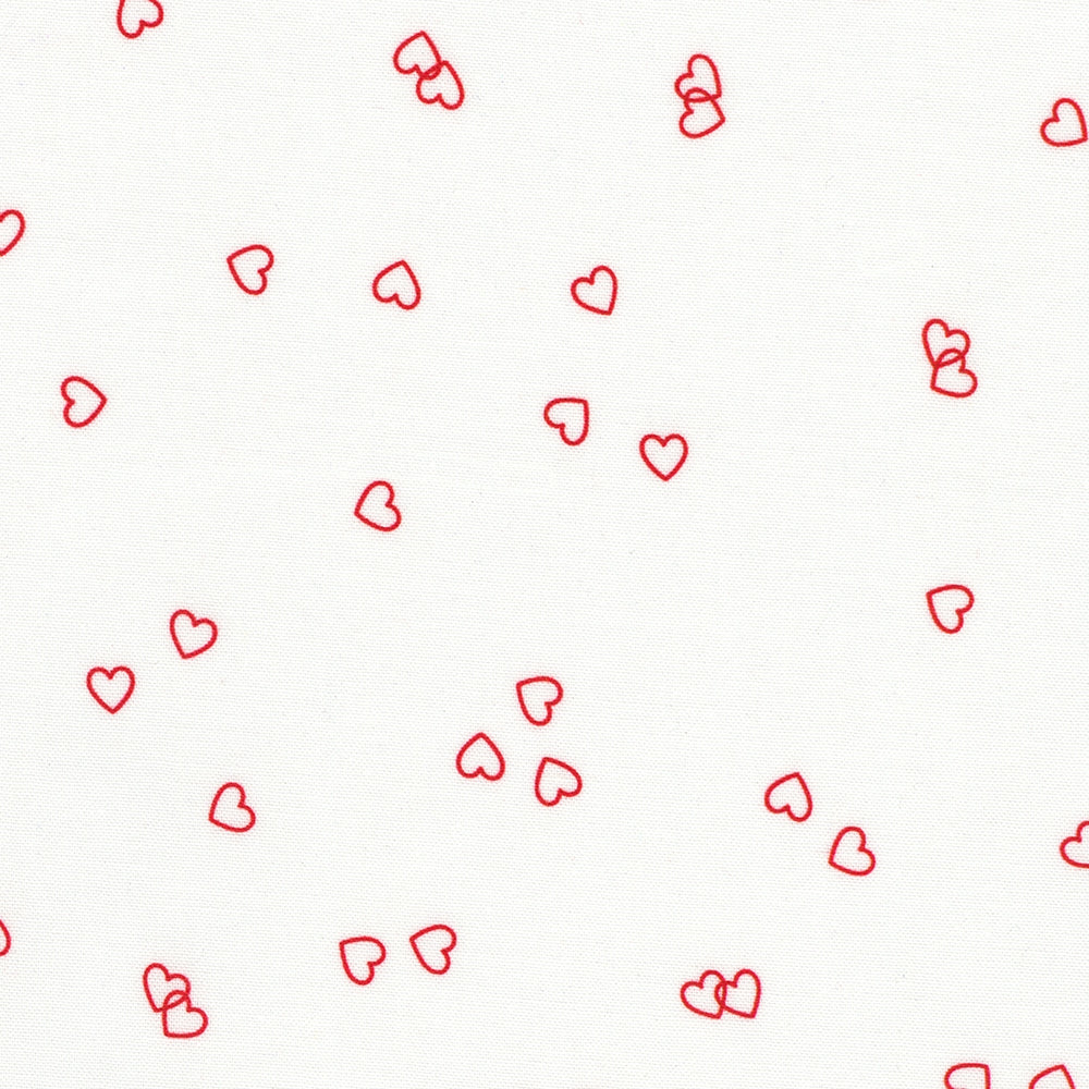 Tossed Heart Outlines - White