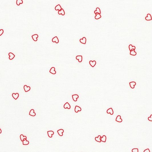 Tossed Heart Outlines - White