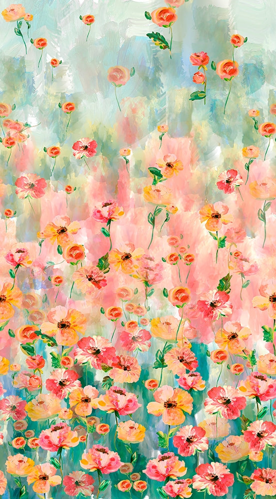 Floral Field - Coral