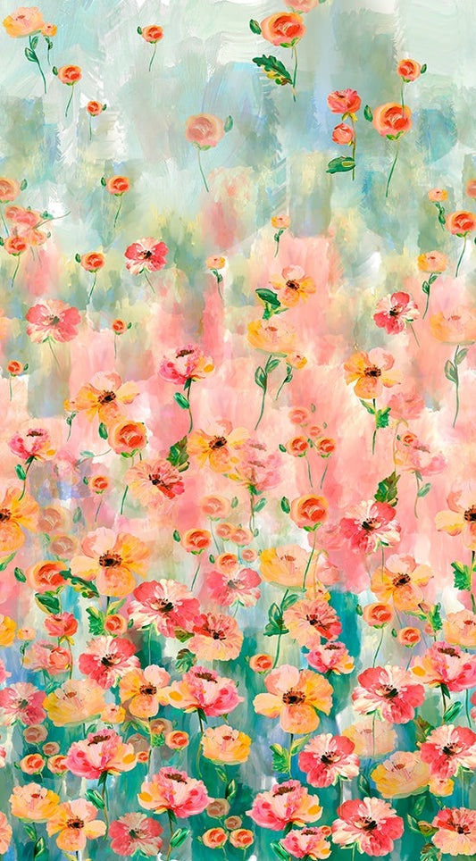 Floral Field - Coral