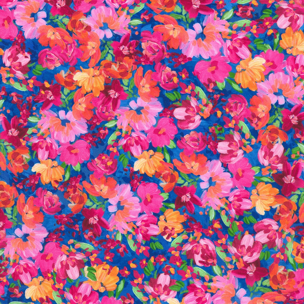 Packed Flowers - Fuchsia