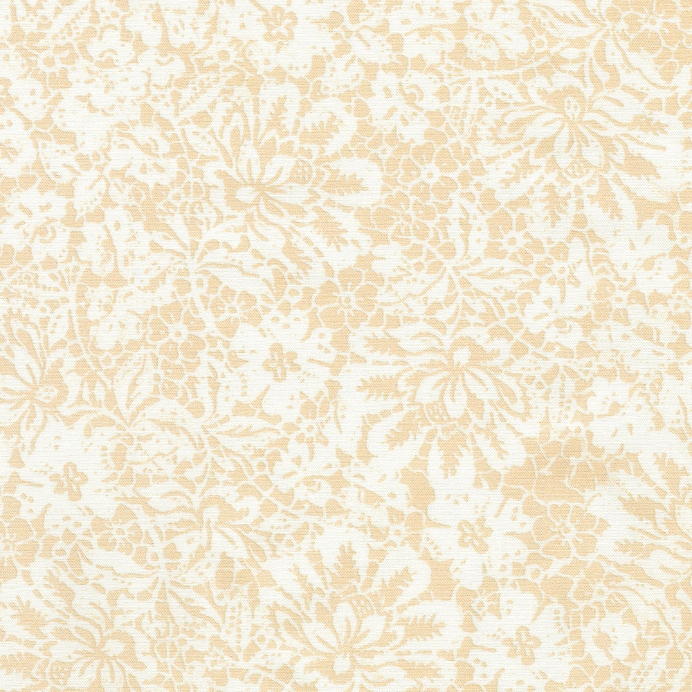 Packed Line Drawn Flowers - Vintage White