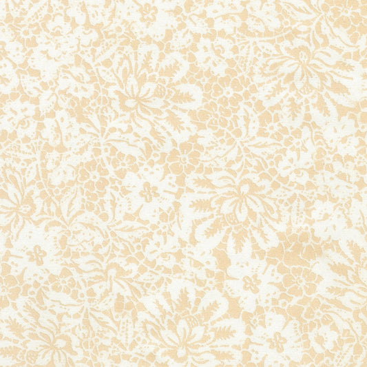 Packed Line Drawn Flowers - Vintage White