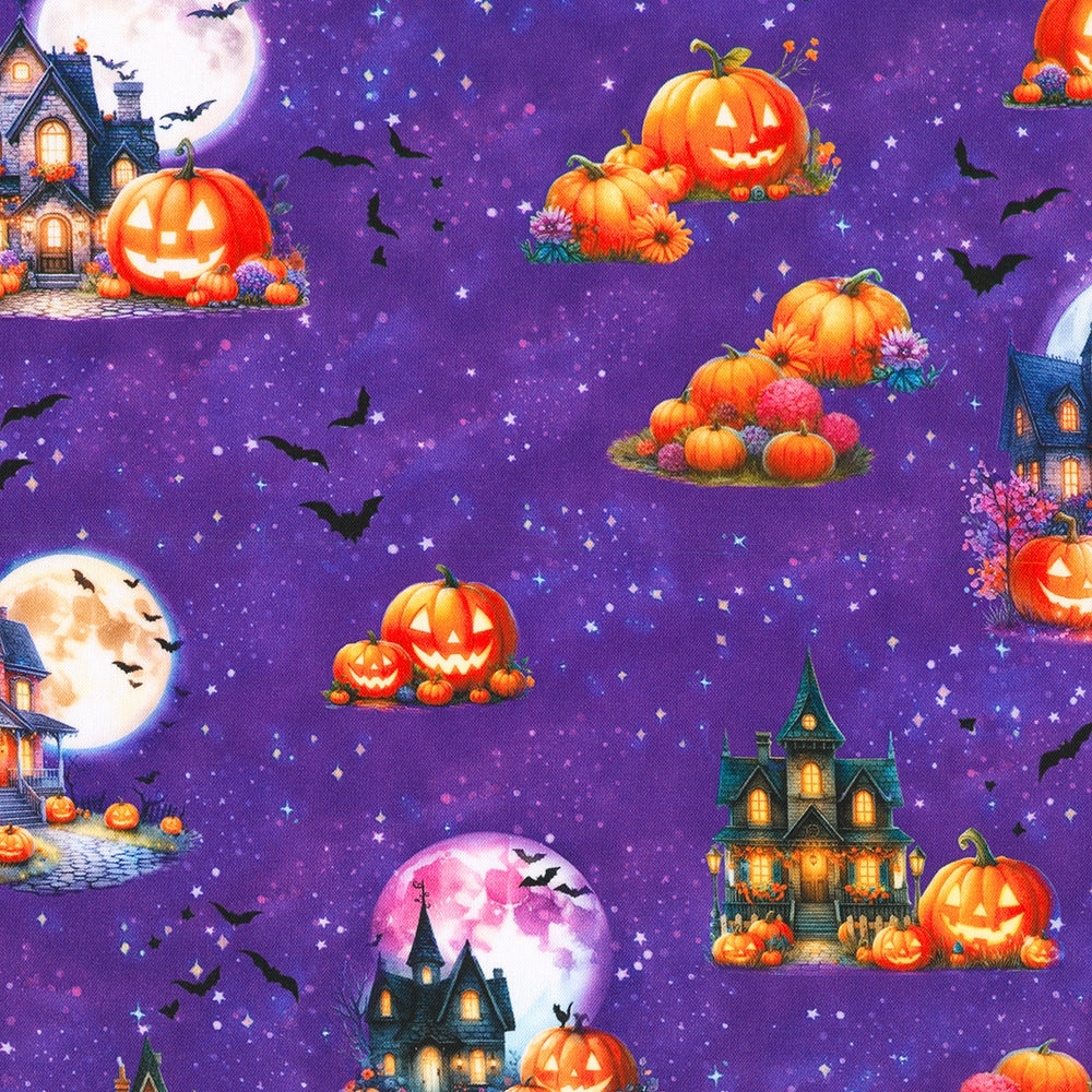 Haunted House Moon Pumpkins - Violet
