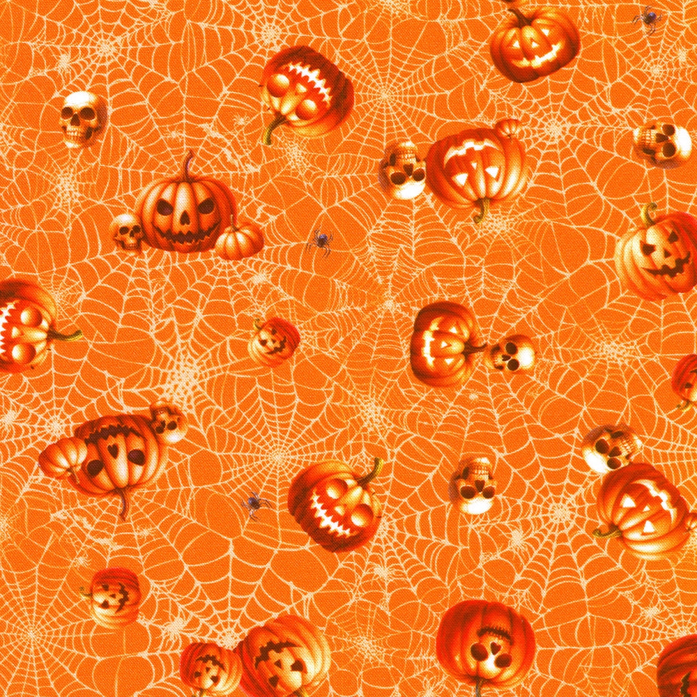 Tossed Pumpkins Skulls Spider Webs - Pumpkin