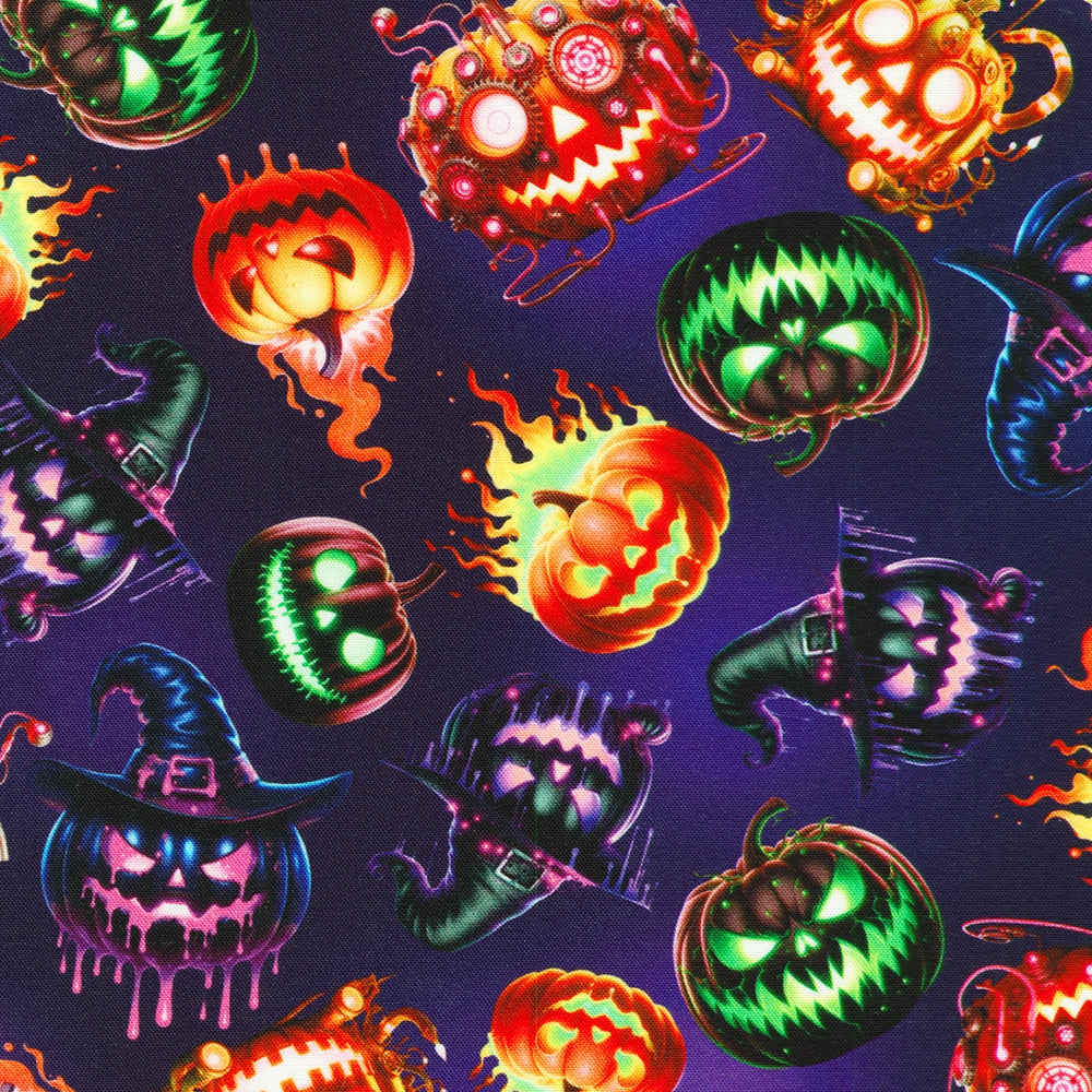 Glowing Jack O Lanterns - Midnight Purple