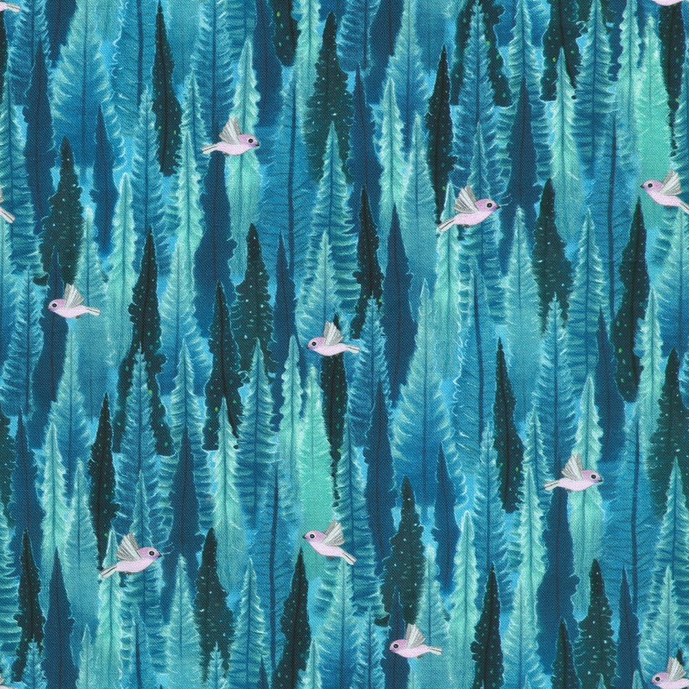 Trees - Teal Blue