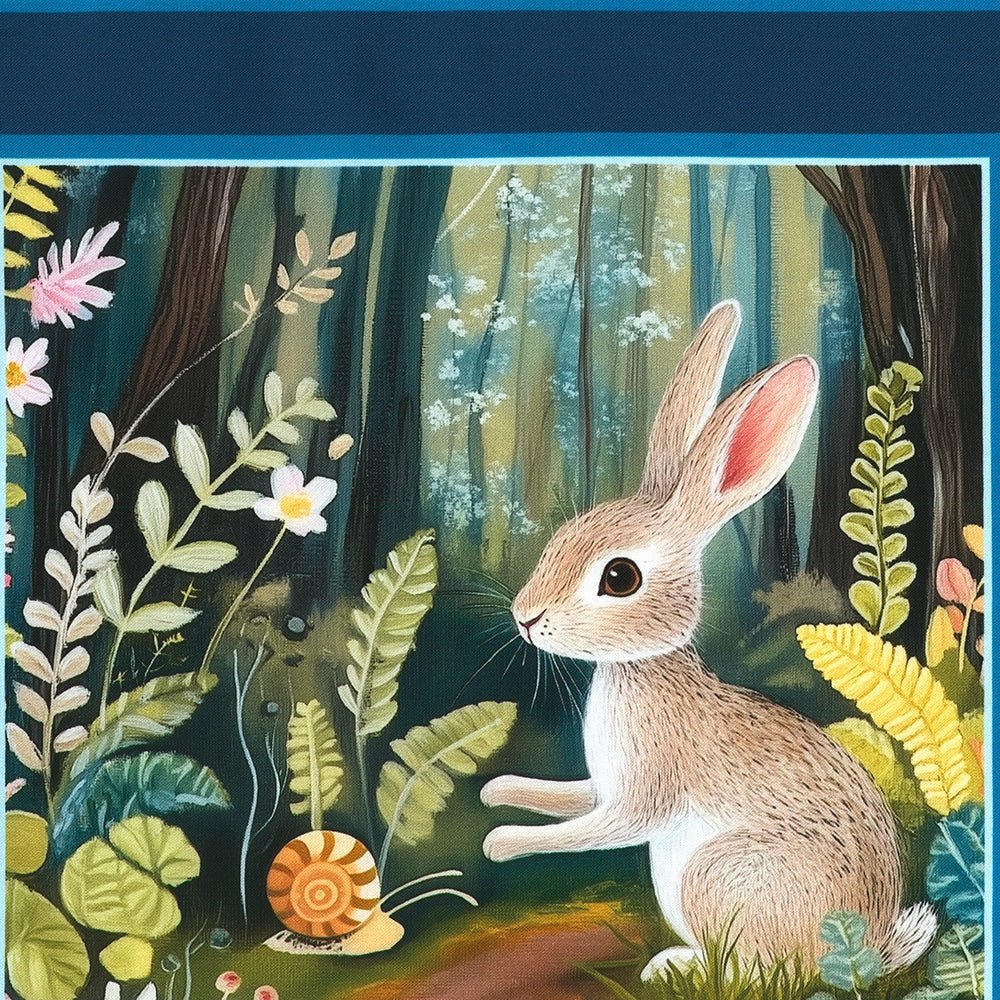 Panel Forest Animals - Teal Blue