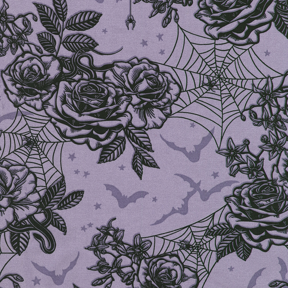 Florals Webs Bats - Fog