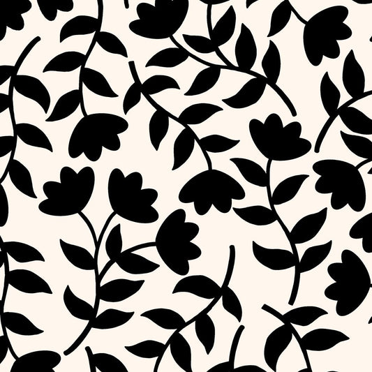 Tossed Flower Stems - Porcelain/Ebony