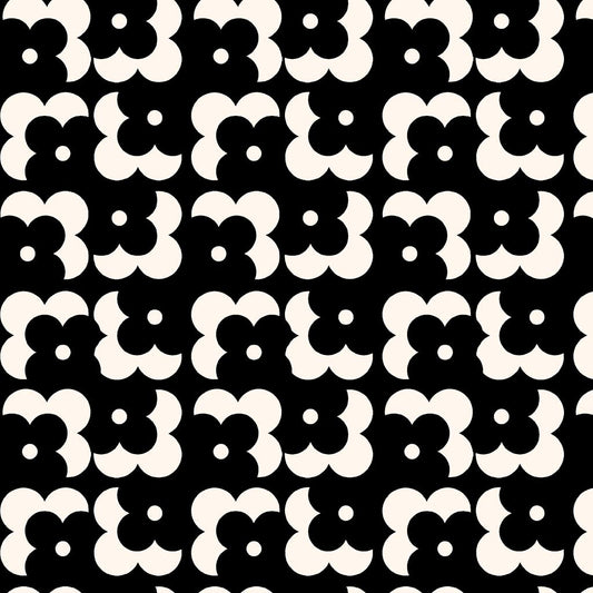 Floral Grid - Ebony/Porcelain