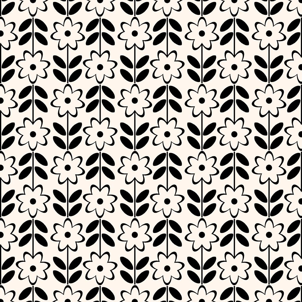 Floral Stripe - Porcelain/Ebony