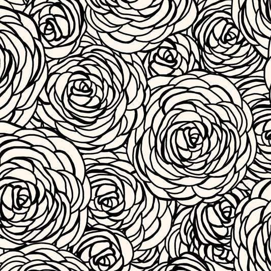 Peony Swirl - Porcelain/Ebony