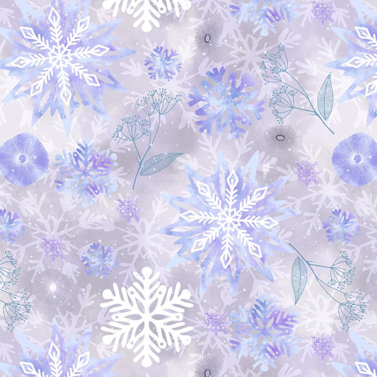 Large Snowflakes - Purple Gray
