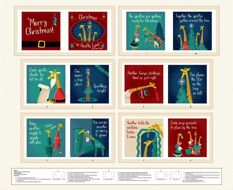 Christmas in Giraffe Land Book Panel