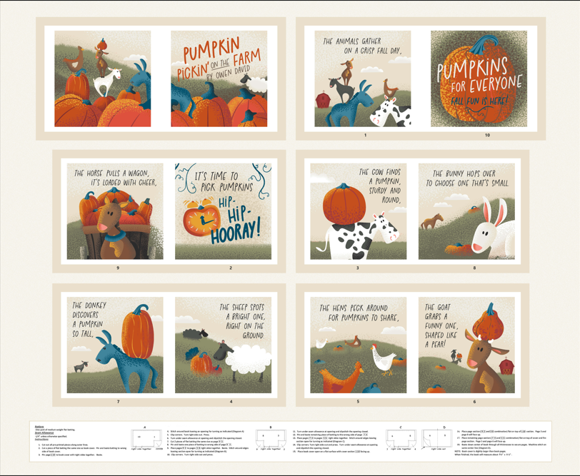 Pumpkin Pickin' on the Farm Book Panel